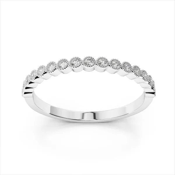 14K White Gold Milgrain Beaded Diamond Wedding Band Quality Gem LLC Bethel, CT