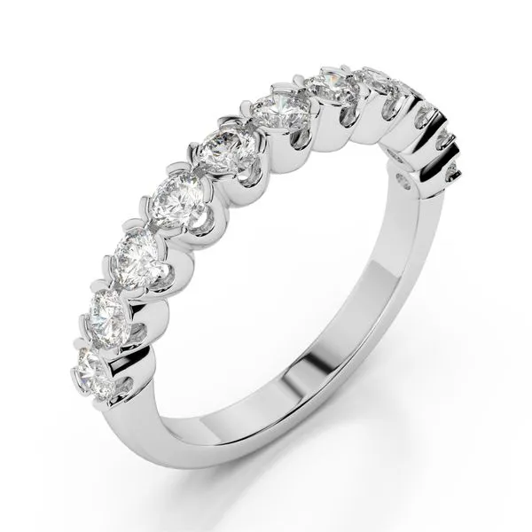 14K White Gold V Prong Diamond Band Image 2 Quality Gem LLC Bethel, CT