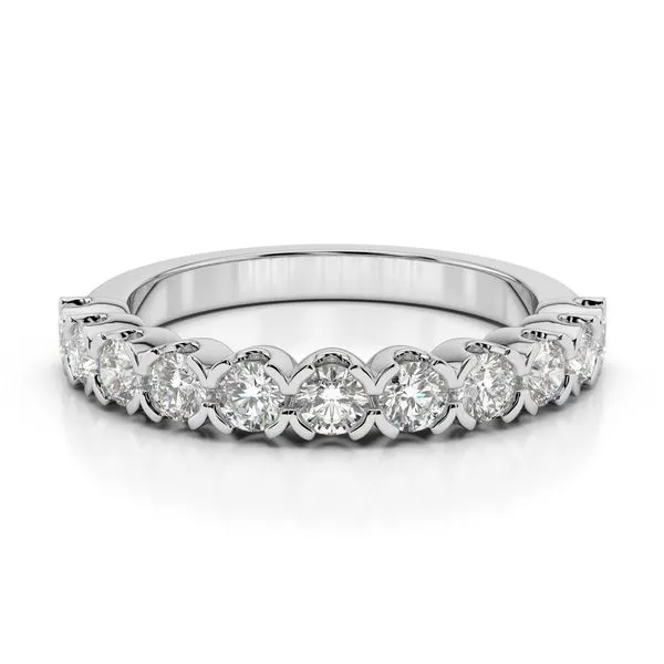 14K White Gold V Prong Diamond Band Quality Gem LLC Bethel, CT