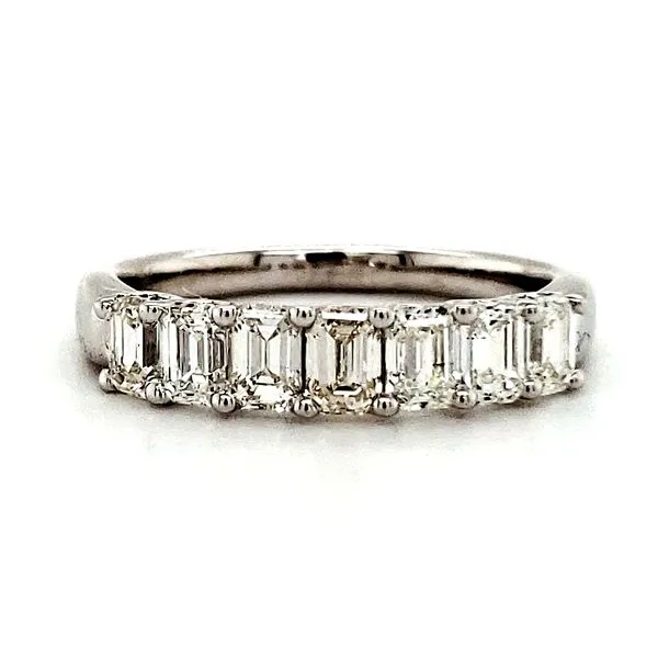 14K White Gold Emerald Cut Wedding Band 1.40 Carats Finger size 6.75 Quality Gem LLC Bethel, CT