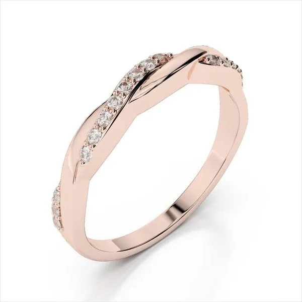 14K Rose Gold Diamond Twist Band Quality Gem LLC Bethel, CT