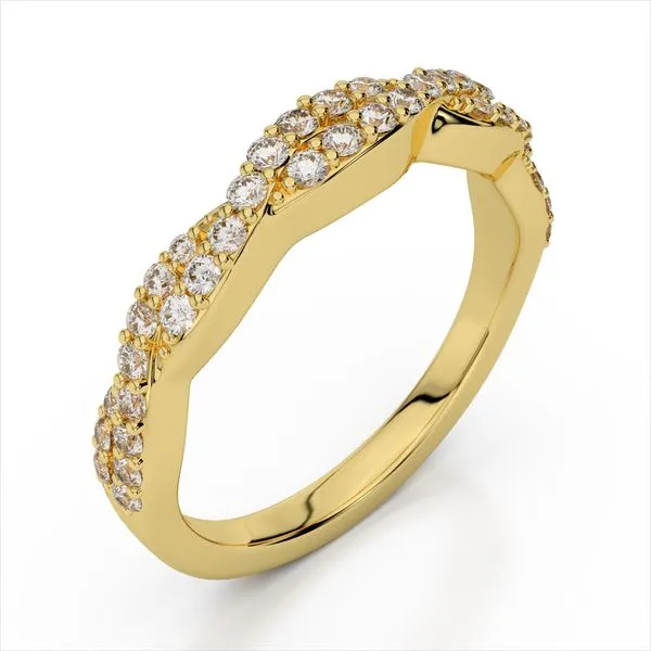 14K Yellow Gold Twist Diamond Band size 6.75 Image 3 Quality Gem LLC Bethel, CT