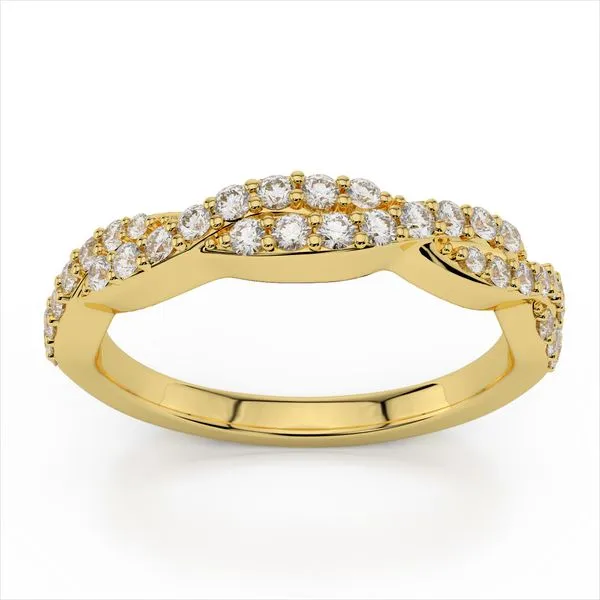 14K Yellow Gold Twist Diamond Band size 6.75 Quality Gem LLC Bethel, CT