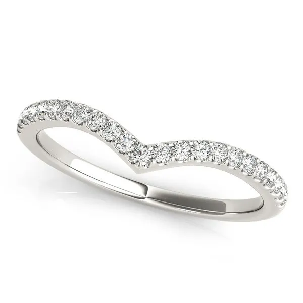 14K White Gold Diamond V Band Quality Gem LLC Bethel, CT