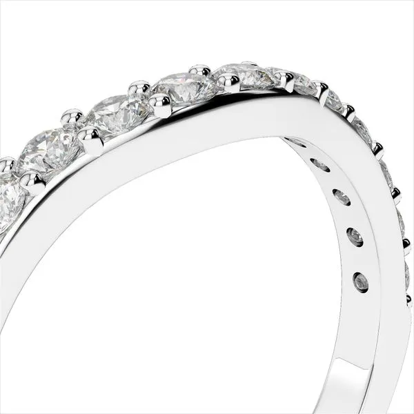 Platinum Curved Diamond Band Image 3 Quality Gem LLC Bethel, CT