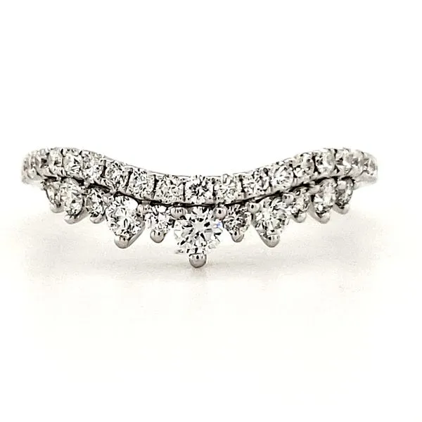 14K White Gold Curved 2 Row Diamond Band Size 6 Quality Gem LLC Bethel, CT