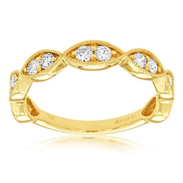 14K Yellow Gold Scalloped Diamond Band Size 6.75 Quality Gem LLC Bethel, CT