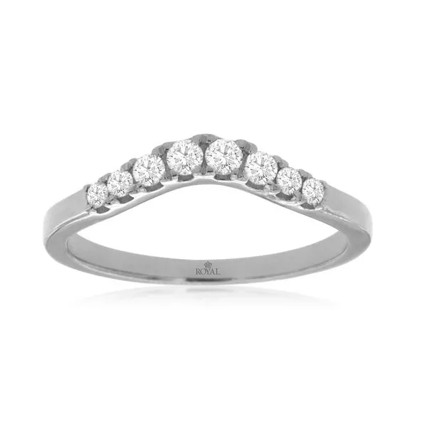 14K White Gold Curved Diamond Band Size 6.75 Quality Gem LLC Bethel, CT