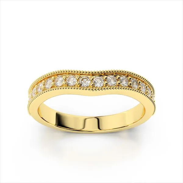 14K Yellow Gold Curved Diamond Band Size 6 Quality Gem LLC Bethel, CT