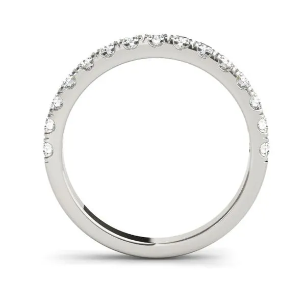14K White Gold Share Prong Diamond Band Size 6.75 Image 2 Quality Gem LLC Bethel, CT