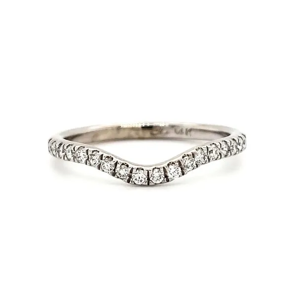 14K White Gold Curved Split Prong Diamond Band Quality Gem LLC Bethel, CT