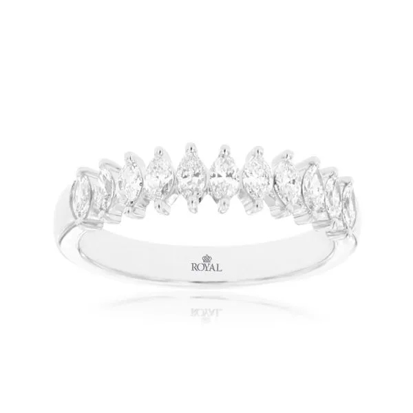 14K White Gold Marquise Diamond Band Size 7 Quality Gem LLC Bethel, CT