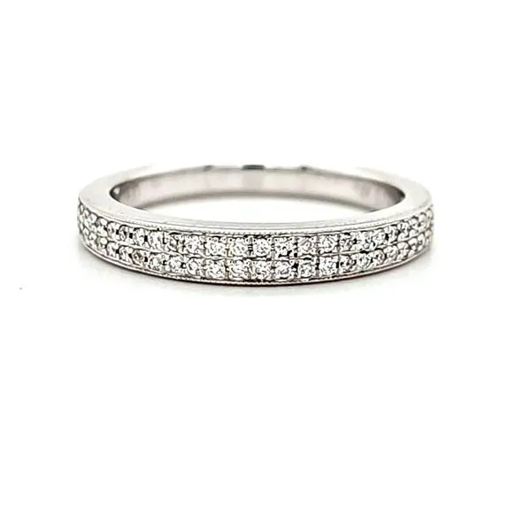 14K White Gold Double Row Bead Set Band Size 6 Quality Gem LLC Bethel, CT