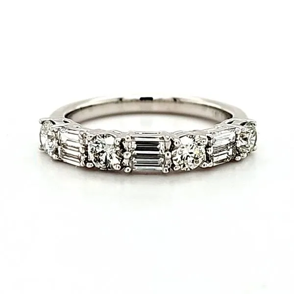 14K White Gold Dot and Dash Diamond Band Size 6 Quality Gem LLC Bethel, CT