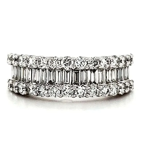 14K White Gold Baguette and Round Diamond Ring Size 6.5 Quality Gem LLC Bethel, CT