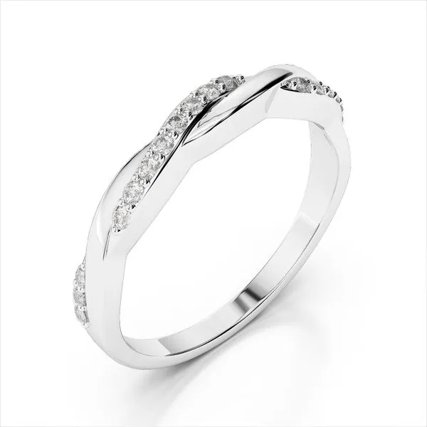 14K White Gold Diamond Twist Band Image 2 Quality Gem LLC Bethel, CT