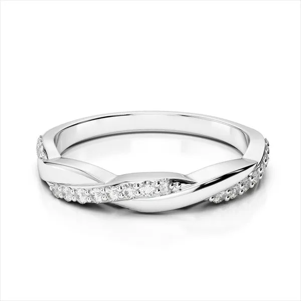 14K White Gold Diamond Twist Band Quality Gem LLC Bethel, CT
