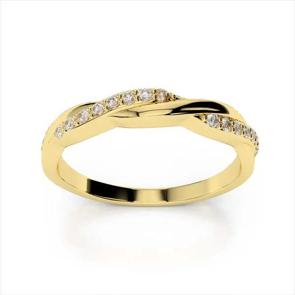 14K Yellow Gold Diamond Twist Band Quality Gem LLC Bethel, CT