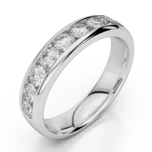 14K White Gold Channel Set Diamond Band Size 6.75 Image 2 Quality Gem LLC Bethel, CT