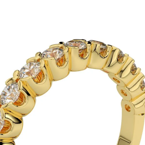 14K Yellow Gold 11 Diamond Band Size 6.75 Image 2 Quality Gem LLC Bethel, CT