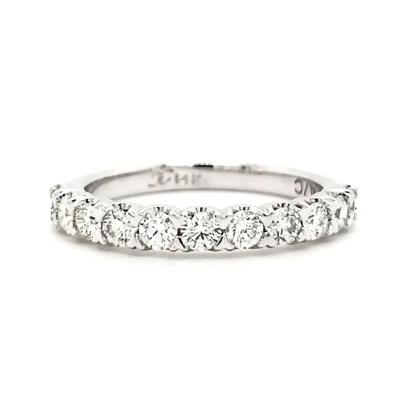 14K White Gold French Split V Prong Diamond Band Quality Gem LLC Bethel, CT