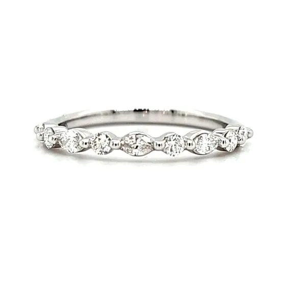 14K White Gold Marquise and Round Diamond Band Size 6.5 Quality Gem LLC Bethel, CT
