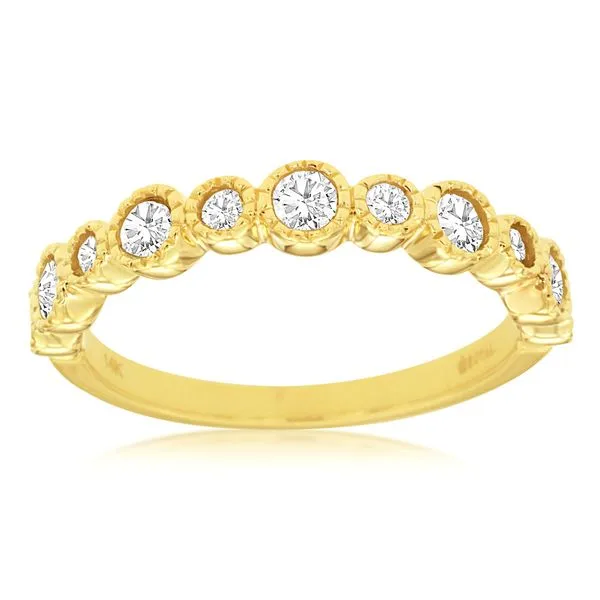 14K Yellow Gold Beaded Diamond Band Size 6.75 Quality Gem LLC Bethel, CT