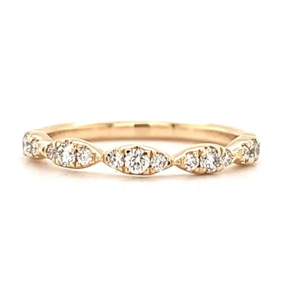 14K Yellow Gold Scalloped Diamond Band Size 6 Quality Gem LLC Bethel, CT