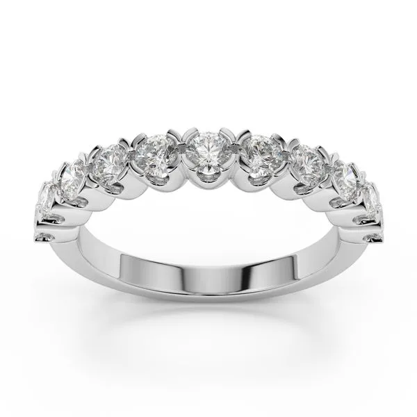 14K White Gold V Prong Diamond Band Size 6.75 Image 3 Quality Gem LLC Bethel, CT