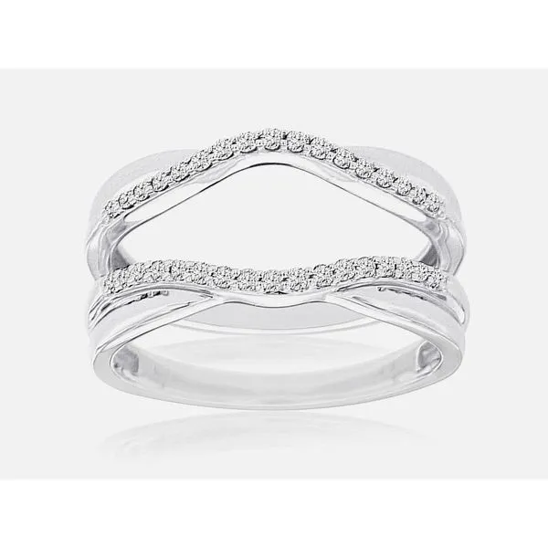 14K White Gold Diamond Curved Insert Ring Size 7.75 Quality Gem LLC Bethel, CT