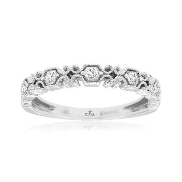 14K White Gold Milgrain X O Diamond Band Size 7 Quality Gem LLC Bethel, CT