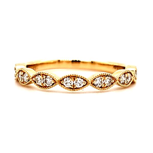 14K Yellow Gold Scalloped Diamond Band Size 6.5 Quality Gem LLC Bethel, CT