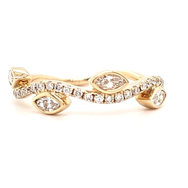 14K Yellow Gold Marquise and Round Diamond Ring Size 6 Quality Gem LLC Bethel, CT