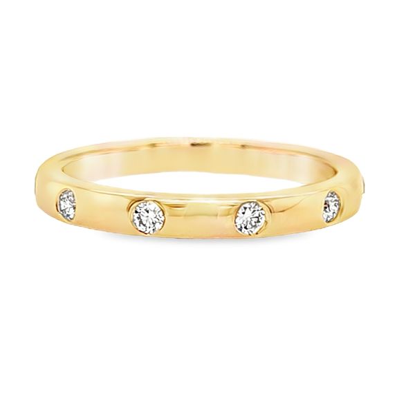14K Yellow Gold Gypsy Set Diamond Band Size 6 Quality Gem LLC Bethel, CT