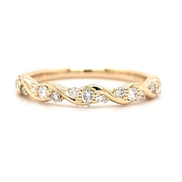 14K Yellow Gold Diamond Swirl Band Size 6 Quality Gem LLC Bethel, CT