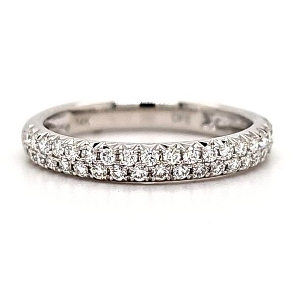 14K White Gold Two Row Diamond Band Size 6.5 Quality Gem LLC Bethel, CT