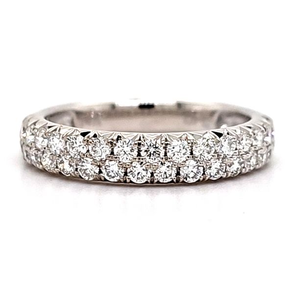 14K white Gold Two Row Diamond Band Size 6.5 Quality Gem LLC Bethel, CT