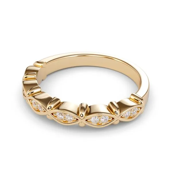 14K Yellow Gold Stackable Diamond Fashion Band Image 4 Quality Gem LLC Bethel, CT