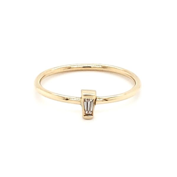 14K Rose Gold Diamond Baguette Stackable Fashion Ring Quality Gem LLC Bethel, CT