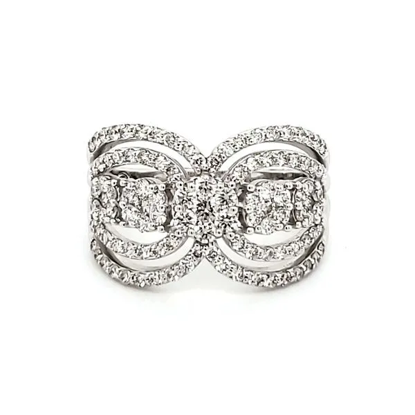 14K White Gold Wide Diamond Fashion Ring Quality Gem LLC Bethel, CT