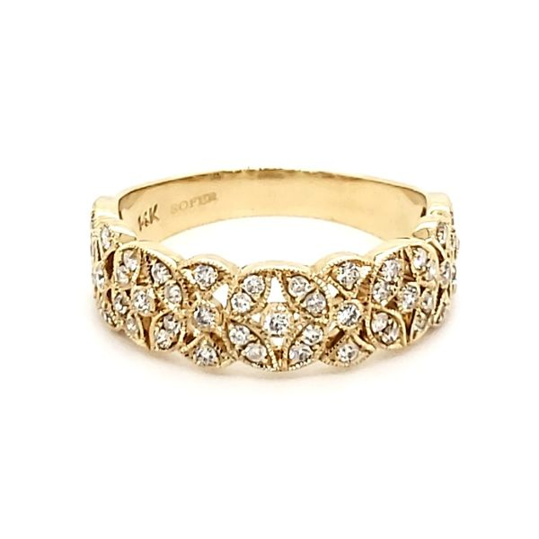 14K Yellow Gold Leaf Diamond Fashion Band Quality Gem LLC Bethel, CT