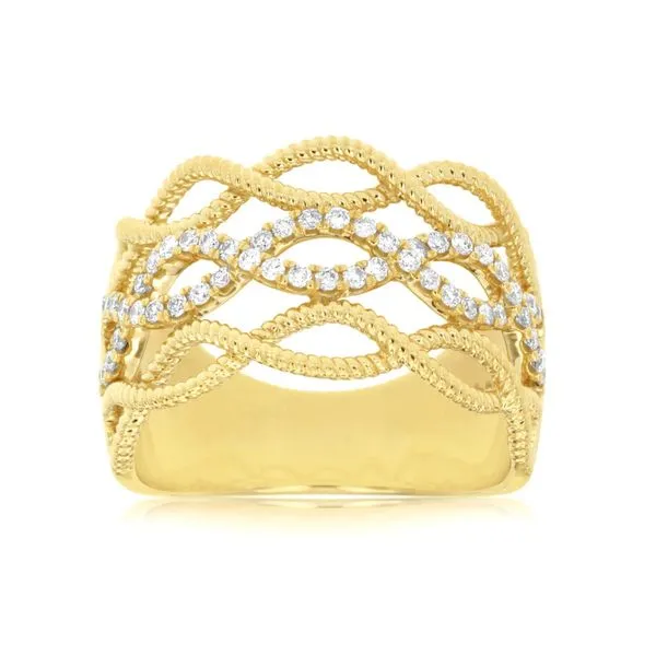 14K Yellow Gold Triple Row Infinity Ring Quality Gem LLC Bethel, CT