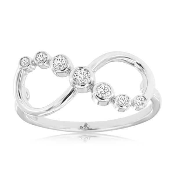 14K White Gold Bezel Diamond Infinity Ring Quality Gem LLC Bethel, CT
