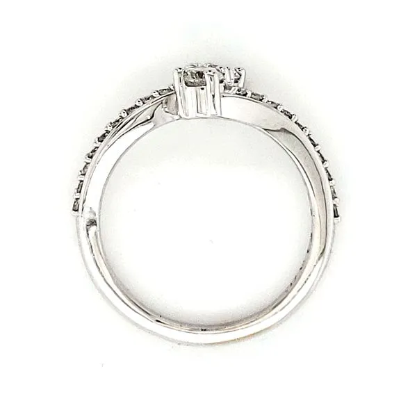 14K White Gold Double Diamond Bypass Fashion Ring Image 3 Quality Gem LLC Bethel, CT
