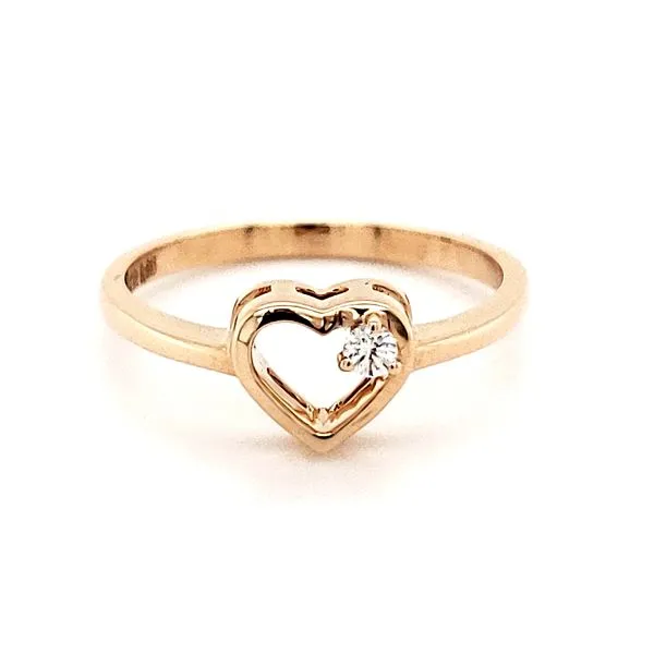 14K Rose Gold Diamond Open Heart Ring Quality Gem LLC Bethel, CT