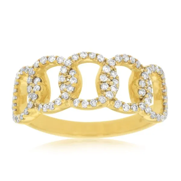 14K Yellow Gold 5 Circle Diamond Ring Size 7 Quality Gem LLC Bethel, CT