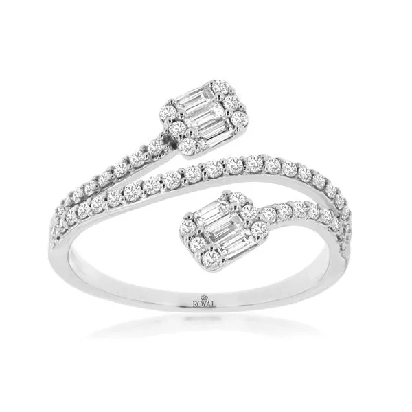 14K White Gold Diamond Bypass Ring Quality Gem LLC Bethel, CT