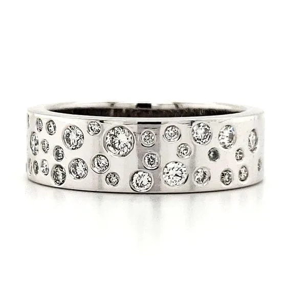 14K White Gold Scatter Diamond Ring Size 6.5 Quality Gem LLC Bethel, CT