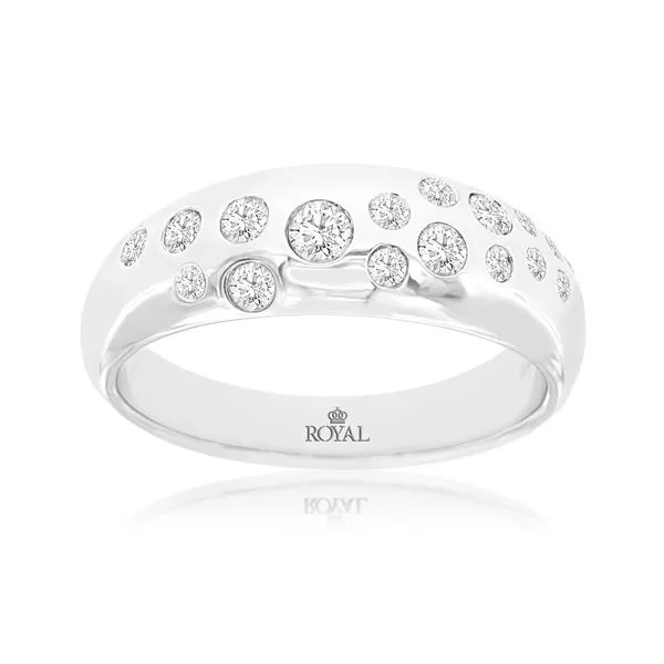 14K White Gold Scattered Diamond Ring Size 6.75 Quality Gem LLC Bethel, CT
