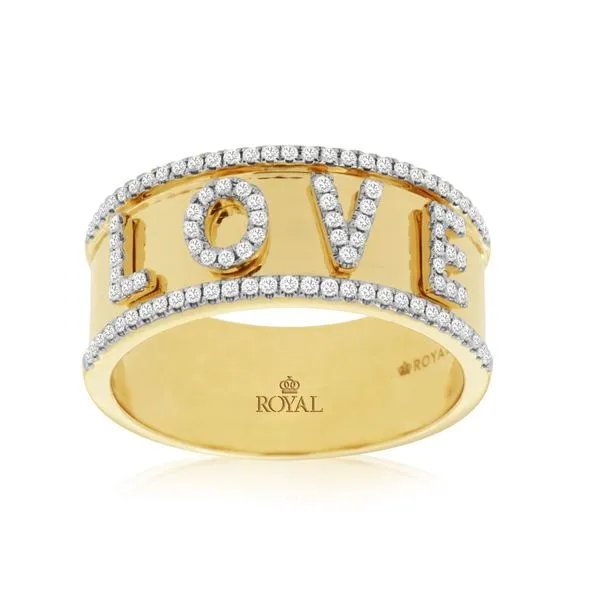 14K Yellow Gold Diamond Love Band Ring Size 6.75 Quality Gem LLC Bethel, CT